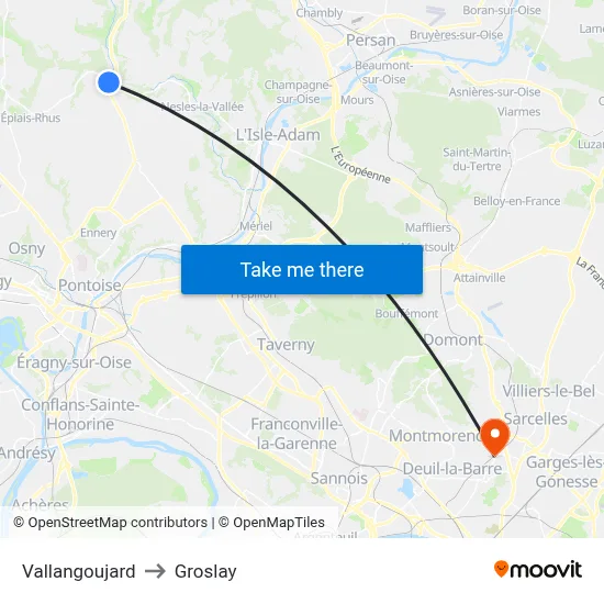 Vallangoujard to Groslay map