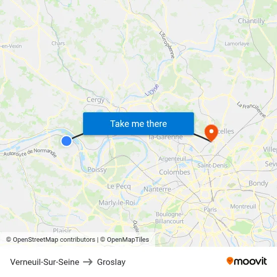 Verneuil-Sur-Seine to Groslay map