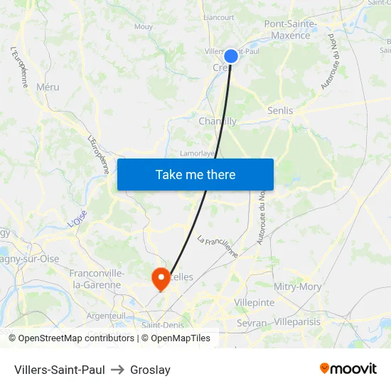 Villers-Saint-Paul to Groslay map