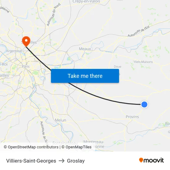 Villiers-Saint-Georges to Groslay map