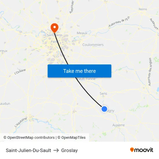 Saint-Julien-Du-Sault to Groslay map