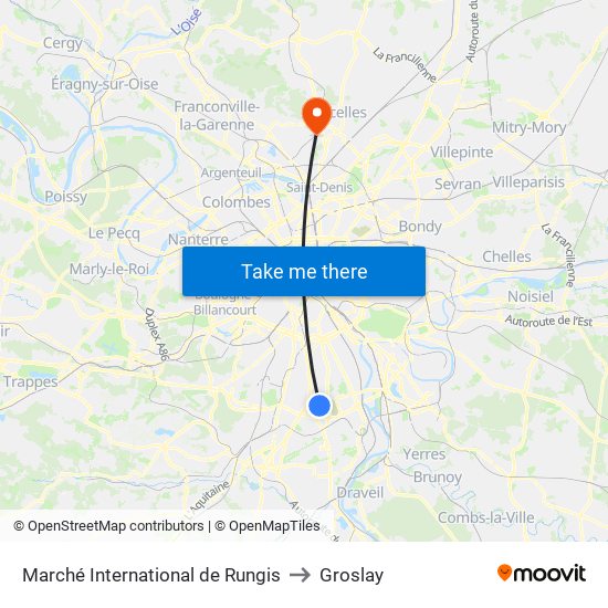 Marché International de Rungis to Groslay map