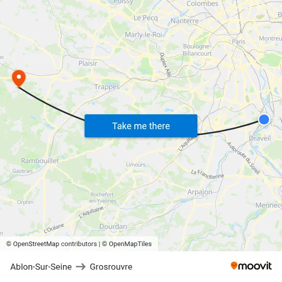Ablon-Sur-Seine to Grosrouvre map