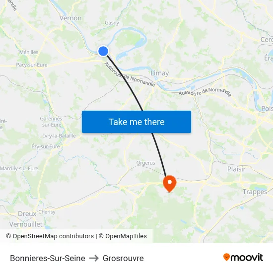 Bonnieres-Sur-Seine to Grosrouvre map