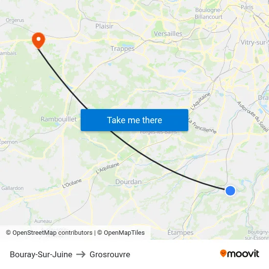 Bouray-Sur-Juine to Grosrouvre map
