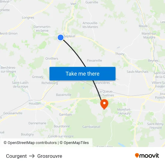 Courgent to Grosrouvre map