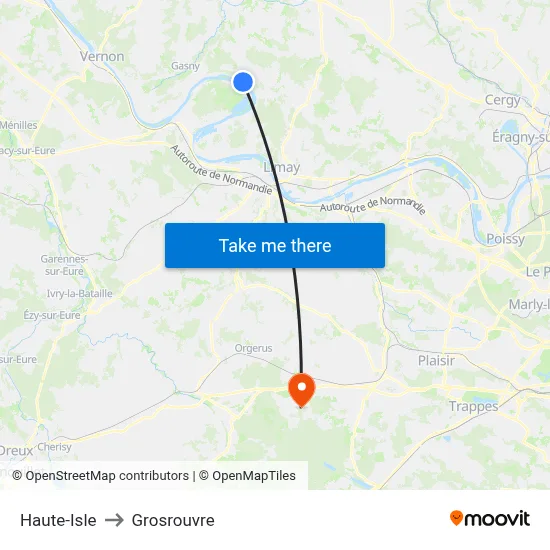 Haute-Isle to Grosrouvre map