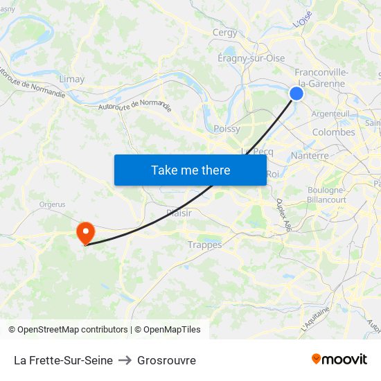 La Frette-Sur-Seine to Grosrouvre map