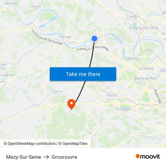 Mezy-Sur-Seine to Grosrouvre map