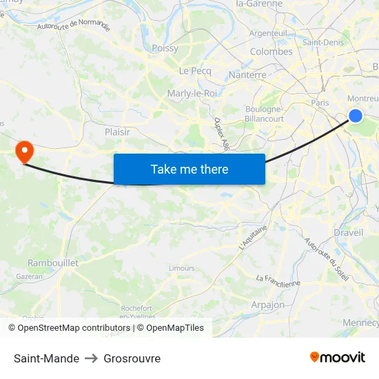 Saint-Mande to Grosrouvre map