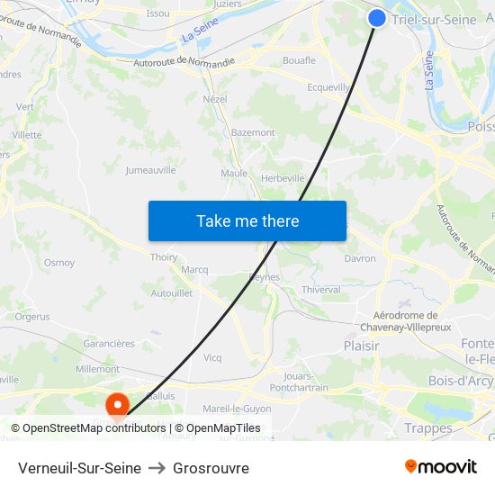 Verneuil-Sur-Seine to Grosrouvre map