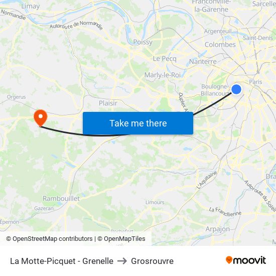 La Motte-Picquet - Grenelle to Grosrouvre map