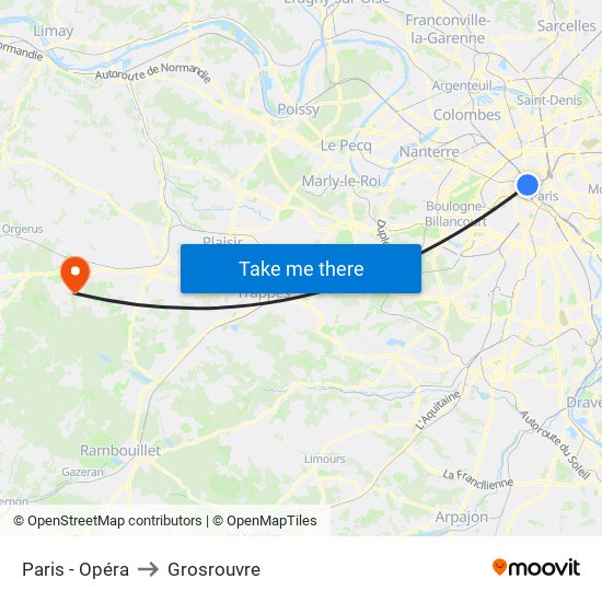 Paris - Opéra to Grosrouvre map
