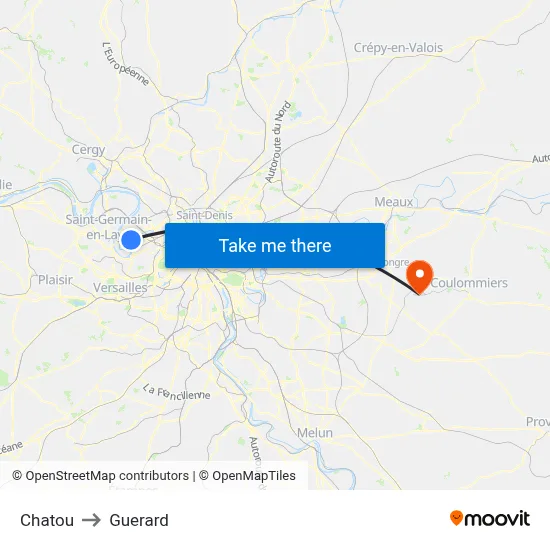 Chatou to Guerard map