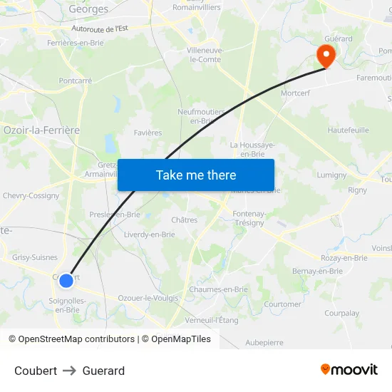 Coubert to Guerard map