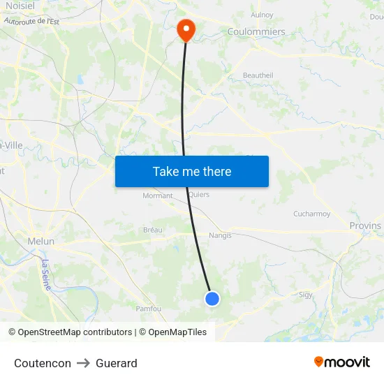 Coutencon to Guerard map