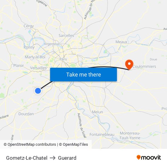 Gometz-Le-Chatel to Guerard map