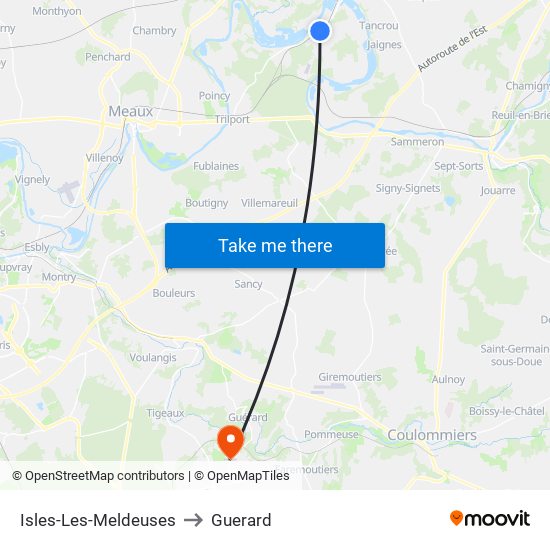 Isles-Les-Meldeuses to Guerard map