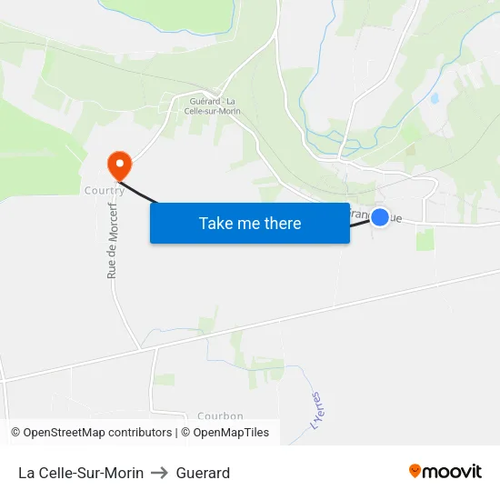 La Celle-Sur-Morin to Guerard map