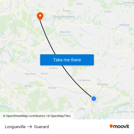 Longueville to Guerard map