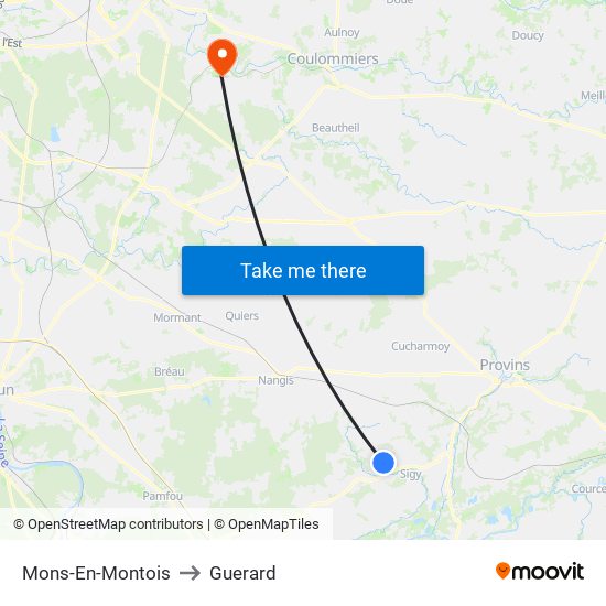Mons-En-Montois to Guerard map