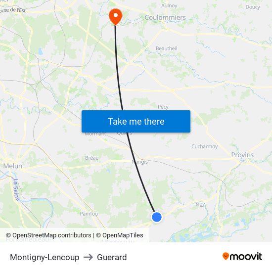 Montigny-Lencoup to Guerard map