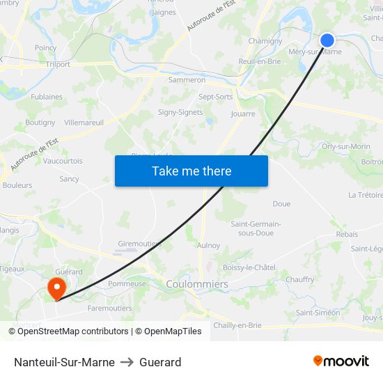 Nanteuil-Sur-Marne to Guerard map