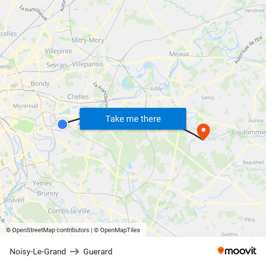 Noisy-Le-Grand to Guerard map