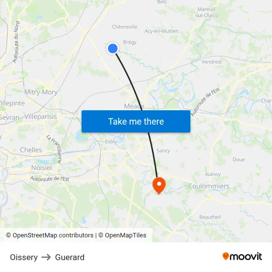 Oissery to Guerard map