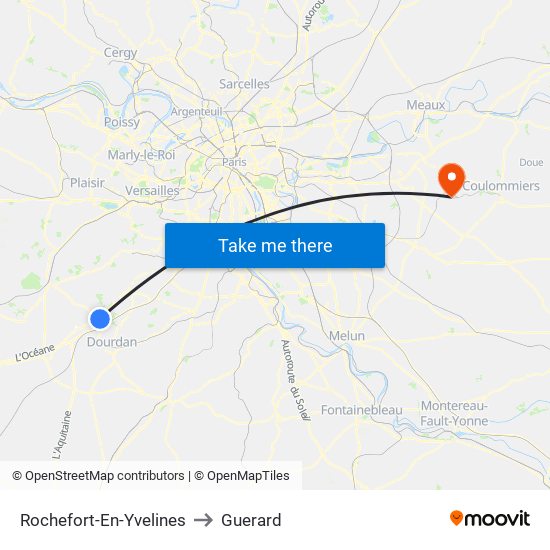 Rochefort-En-Yvelines to Guerard map