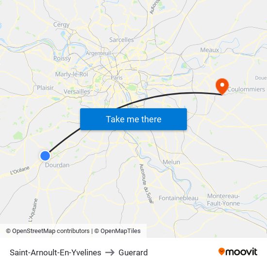 Saint-Arnoult-En-Yvelines to Guerard map