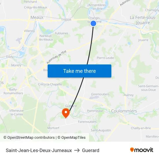 Saint-Jean-Les-Deux-Jumeaux to Guerard map