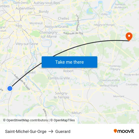 Saint-Michel-Sur-Orge to Guerard map