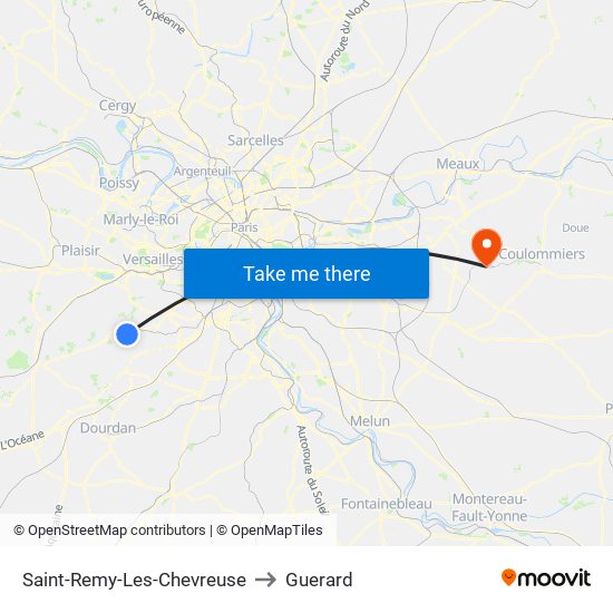 Saint-Remy-Les-Chevreuse to Guerard map