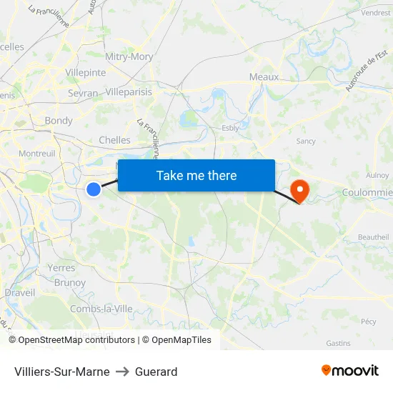 Villiers-Sur-Marne to Guerard map