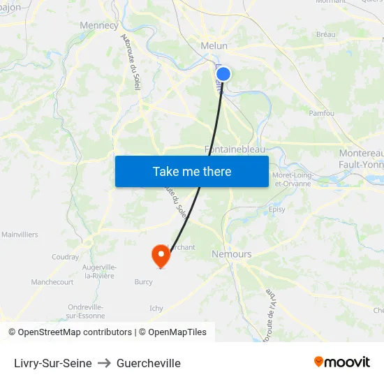 Livry-Sur-Seine to Guercheville map