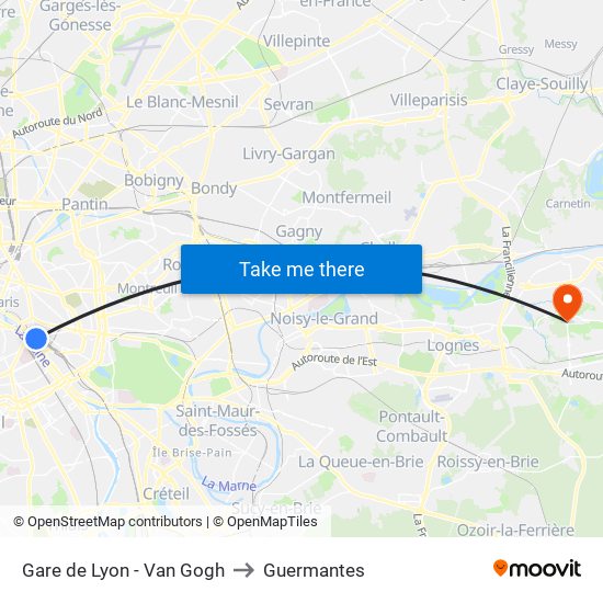 Gare de Lyon - Van Gogh to Guermantes map