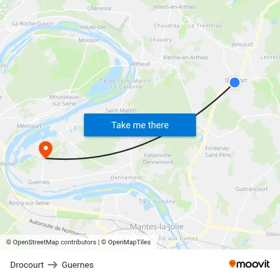 Drocourt to Guernes map