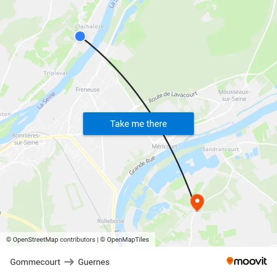 Gommecourt to Guernes map