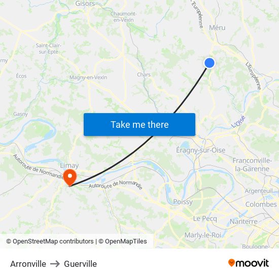 Arronville to Guerville map