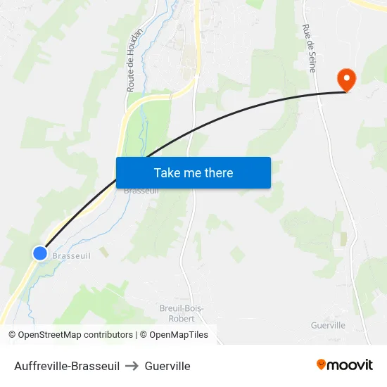 Auffreville-Brasseuil to Guerville map