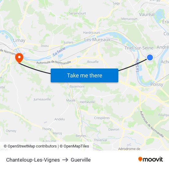 Chanteloup-Les-Vignes to Guerville map