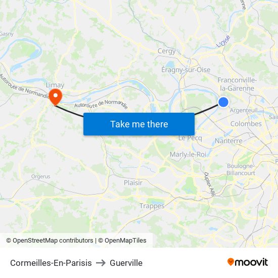 Cormeilles-En-Parisis to Guerville map