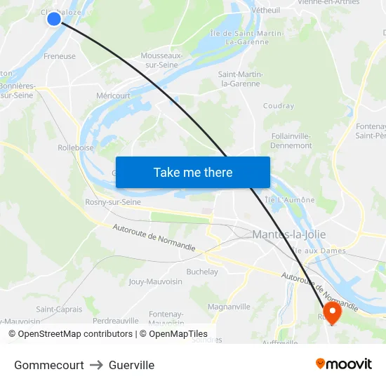 Gommecourt to Guerville map