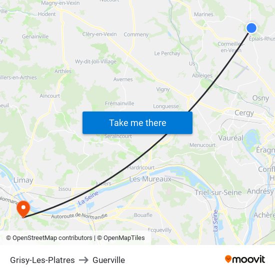 Grisy-Les-Platres to Guerville map