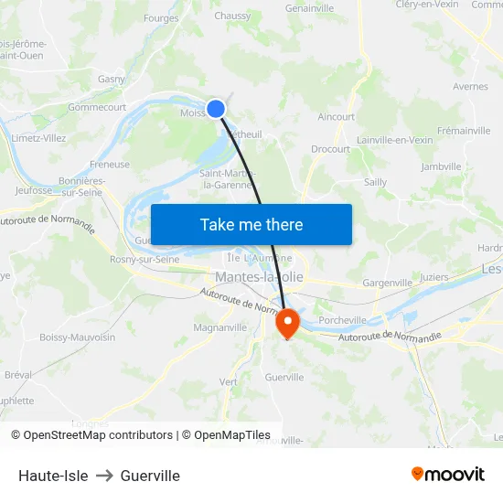 Haute-Isle to Guerville map