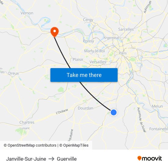 Janville-Sur-Juine to Guerville map