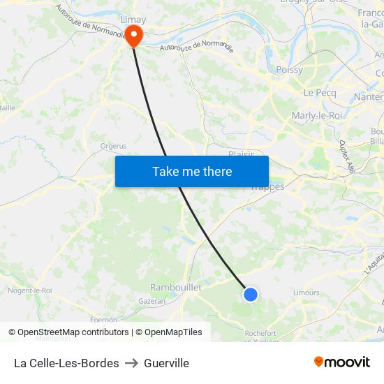 La Celle-Les-Bordes to Guerville map