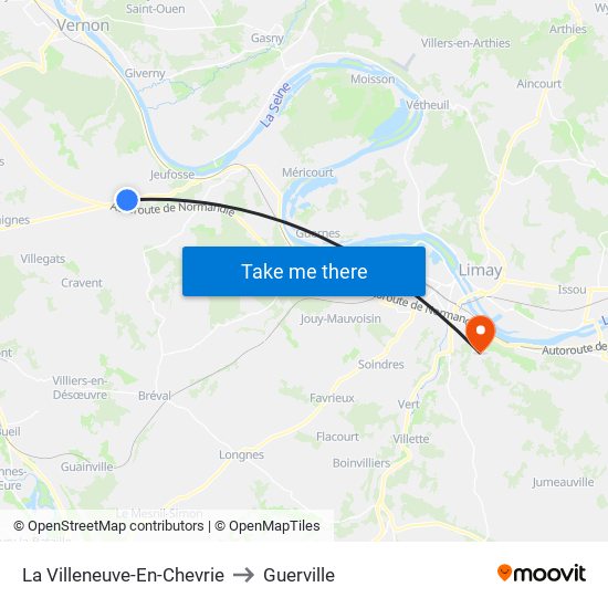 La Villeneuve-En-Chevrie to Guerville map