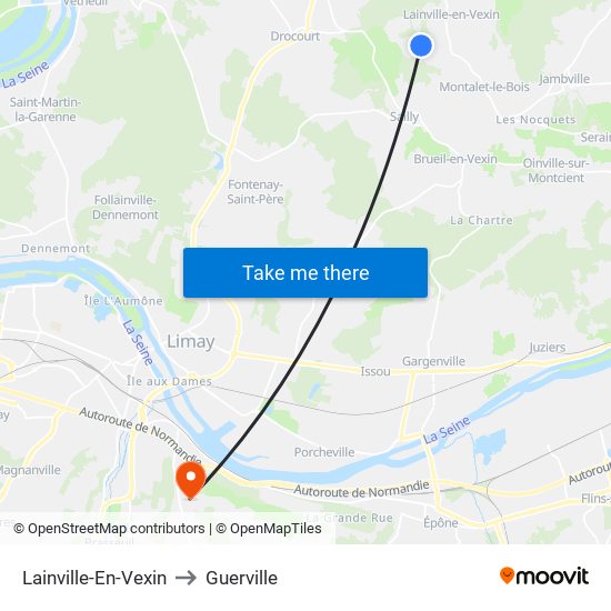 Lainville-En-Vexin to Guerville map